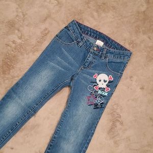 FADED GLORY girls straight leg jeans, skull jeans